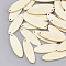 Wood Pendants, Oval, Wheat, 35.5x12x2mm, Hole: 1.6mm