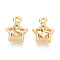 Brass Charms, Long-Lasting Plated, Nickel Free, Real 18K Gold Plated, Star, 12x9x3mm, Hole: 1.2~1.4mm