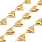 304 Stainless Steel Heart Link Chains, Soldered, with Spool, Golden, 10.5x15.5x5mm
