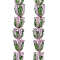 Handmade Lampwork Beads Strands, Tulip, Thistle, 12x11x10mm, Hole: 1.4mm, about 40pcs/strand, 19.06''(48.4cm)