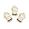 Zinc Alloy Enamel Pendants, Animal Charms, Golden, cow, 18x11.5x1.5mm, Hole: 1.5mm