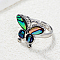 Fashionable Butterfly Shell Adjustable Ring for Women