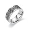 201 Stainless Steel Cross Pattern Finger Rings for Men, Stainless Steel Color, US Size 10(19.8mm)