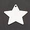 Aluminium Big Pendants, Laser Cut Big Pendants, Star, Silver, 60x60x2mm, Hole: 4mm