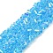 Transparent Glass Beads Strands, Faceted, AB Color, Triangle, Deep Sky Blue, 4~4.5x4~4.5x2.5mm, Hole: 0.8mm, about 128~136pcs/strand, 11.10''~12.44''(28.2~31.6cm)