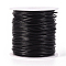 1 Roll Cowhide Leather Jewelry Cord, Jewelry DIY Making Material, with Spool, Round, Black, 1.5mm, about 50 yards/roll