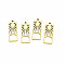 Ion Plating(IP) 201 Stainless Steel Pendants, Rectangle with Sun, Nickel Free, Real 18K Gold Plated, 27.5x10.5x1.5mm, Hole: 1.8mm