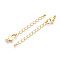 Brass Chain Extender, with Clasps & Curb Chains, Cadmium Free & Nickel Free & Lead Free, Real 18K Gold Plated, 71~76mm