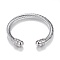 Tarnish Resistant 304 Stainless Steel Torque Cuff Bangles, Stainless Steel Color, 1-7/8 inchx2-3/8 inch(49x59mm)