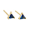 Geometric Triangle Cubic Zirconia Stud Earrings, Simple 925 Sterling Silver Earings, Golden, Dark Blue, 5x5mm