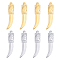 UNICRAFTALE 8Pcs 2 Colors 304 Stainless Steel Pendants Scabbard Tusk Shape Pendant Charms Hole 1.4mm Metal Pendant for Bracelet Neckless Jewelry Making Golden Stainless Steel Color 31x7x4mm