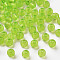 Transparent Acrylic Beads, Round, Yellow Green, 6x5mm, Hole: 1.8mm, about 4400pcs/500g