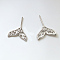 Brass Micro Pave Clear Cubic Zirconia Fishtail Head Pins, for Baroque Pearl Making, Platinum, 20x16mm