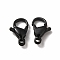 Spray Painted 304 Stainless Steel Lobster Claw Clasps, Black, 12x7.5x4.5mm, Hole: 1.4mm