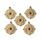 Synthetic Turquoise Pendants, Flat Round Charms, with PVD Vacuum Plating Real 18K Gold Plated 201 Stainless Steel Findings, 22x19.5x3.5mm, Hole: 1.8mm