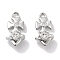 Micro Pave Clear Cubic Zirconia Pendants, Cadmium Free & Nickel Free & Lead Free, Cross Charms, Real Platinum Plated, 13.5x7x6mm, Hole: 1.4mm