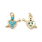 Rack Plating Brass Micro Pave Deep Sky Blue Cubic Zirconia Pendants, with Jump Ring, Cadmium Free & Nickel Free & Lead Free, A Arrow Through the Heart, Real 18K Gold Plated, 12x12.5x2.5mm, Jump Ring: 4x0.5mm, Inner Diameter: 3mm