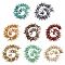Opaque Acrylic Imitation Coral Beads Strands, Nuggets, Two Tone, Mixed Color, 46~48x34~35x7~8mm, Hole: 1.4mm, about 50pcs/strand, 18.50''(47cm)