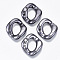 UV Plating Acrylic Linking Rings, Quick Link Connectors, for Twisted Chains Making, Twist, Gunmetal, 31x29x7mm, Inner Diameter: 17x11mm