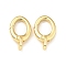 Brass Spring Gate Rings, Oval, Cadmium Free & Lead Free, Long-Lasting Plated, Real 18K Gold Plated, 15.5x9x2.5mm, Hole: 1.8x2.5mm