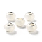Pearlized Resin European Beads, Faceted Rondelle Large Hole Beads, with Platinum Tone Alloy Double Cores, White, 13.5x9mm, Hole: 5mm
