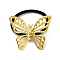 Ion Plating(IP) 304 Stainless Steel Hair Ties, with Nylon Cord, Butterfly, Golden, Inner Diameter: 45mm