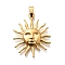 304 Stainless Steel Pendants, Golden, Sun, 30x25x3.5mm, Hole: 3x6.5mm