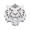 Non-Tarnish 304 Stainless Steel Pendants, Laser Cut, Tiger, Stainless Steel Color, 42x39x2mm, Hole: 2mm