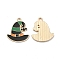 Halloween Light Gold Tone Alloy Enamel Pendants, Witch Hat Charm, Black, 23.5x20x1.5mm, Hole: 2mm