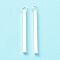 304 Stainless Steel Pendants, Bar Charm, Silver, 27.5x2x2mm, Hole: 2mm