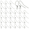UNICRAFTALE 100Pcs Stainless Steel Ear Wires French Earring Hooks with Coil and Ball Ear Wires with Horizontal Loops Earring Hooks Accessories for DIY Jewelry Making, Stainless Steel Color