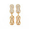 Brass Micro Pave Clear Cubic Zirconia Peg Bails Pendants, Nickel Free, Peanut, Real 18K Gold Plated, 20.5x8.5x8.5mm, Hole: 4mm, Pin: 0.7mm