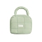 Cotton Stuffing Cosmetic Pouches, Waterproof Clutch Bag, Toilet Bag for Women, Rectangle, Pale Green, 19.5x16.5x7.5cm