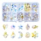 49Pcs 10 Style Electroplate Glass Charms, Faceted, Mixed Shapes, Clear AB, 13~22x9~17x5~9mm, Hole: 1.2~1.4mm