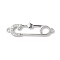 Brass Micro Pave Cubic Zirconia Connector Charms, Safety Pins, Rack Plating, Lead Free & Cadmium Free, Platinum, 27x8x2mm, Hole: 1.2mm