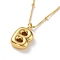 Initial Letter Brass Pendant Necklaces, Real 18K Gold Plated, Letter B, 17.52 inch(445mm), Letter: 19x11mm.
