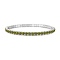 925 Sterling Silver Micro Pave Cubic Zirconia Stretch Bracelets for Women, Platinum, Dark Olive Green, 1/8 inch(0.35cm), Inner Diameter: 2-1/8 inch(5.45cm)~2-1/4 inch(5.6cm)