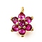 Brass Micro Pave Cubic Zirconia Pendants, Cadmium Free & Nickel Free & Lead Free, Flower Charms, Real 18K Gold Plated, 11x8x3.5mm, Hole: 1mm