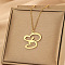 304 Stainless Steel Heart Initial Pendant Necklaces for Women Men, Golden, Letter B, 15.75~17.72 inch(40~45cm)