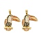 Brass Micro Pave Cubic Zirconia Pendants, Cadmium Free & Nickel Free & Lead Free, Real 18K Gold Plated Bird/Toucan Charms, Colorful, 34.5x29.5x4mm, Hole: 7.5x4.5mm