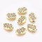 Tibetan Style Alloy Beads, Oval with Leaf, Cadmium Free & Nickel Free & Lead Free, Antique Golden, 14x10x3mm, Hole: 1.5mm.