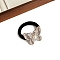 Shiny Rhinestone Elastic Hair Ties, with Plastic Imitation Pearl, Ponytail Holder for Girls Women, Butterfly, 54mm