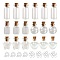 10Pcs Round Glass Bottle, with Cork Plug, Jump Rings and Iron Screw Eye Pin, for DIY Wishing Bottle, Clear, 2x2.45cm, Hole: 5.5mm, Capacity: 2.5ml(0.08fl. oz), 5 style, 2pcs/style