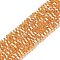 Transparent Glass Beads, 32 Facets, AB Color Plated, Round, Sandy Brown, 3.5x3mm, Hole: 1mm, about 163~166pcs/strand, 50~51cm