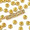 Brass Rhinestone Spacer Beads, Grade AAA, Straight Flange, Nickel Free, Golden Metal Color, Rondelle, Crystal, 7x3.2mm, hole: 1.8mm