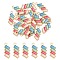 Alloy Enamel Pendants, Rectangle, Light Gold, Colorful, 22x8.5x2mm, Hole: 1.8mm