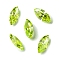 Cubic Zirconia Cabochons, Point Back, Horse Eye, Green Yellow, 8x4x2mm