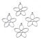 Non-Tarnish 201 Stainless Steel Pendants, Flower, Stainless Steel Color, 26x25x1.5mm, Hole: 1.4mm