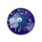 Handmade Lampwork Pendants, Flat Round with Evil Eye, Indigo, 30x5.5mm, Hole: 3.5mm