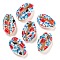 Printed Natural Shell Beads, Shell Shape, No Hole/Undrilled, Flower, 16~24x11~15x7~8mm, Hole: 1~2mm